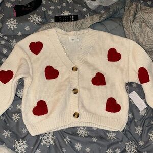 Luna Ivy Valentine’s Day heart cardigan